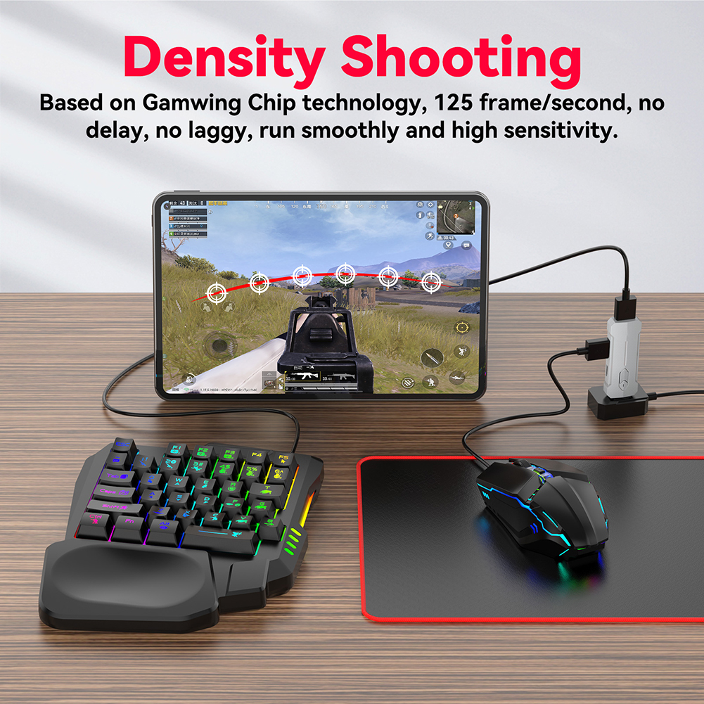 Gaming Keyboard And Mouse Set - 5 in 1 Mobile Game Converter