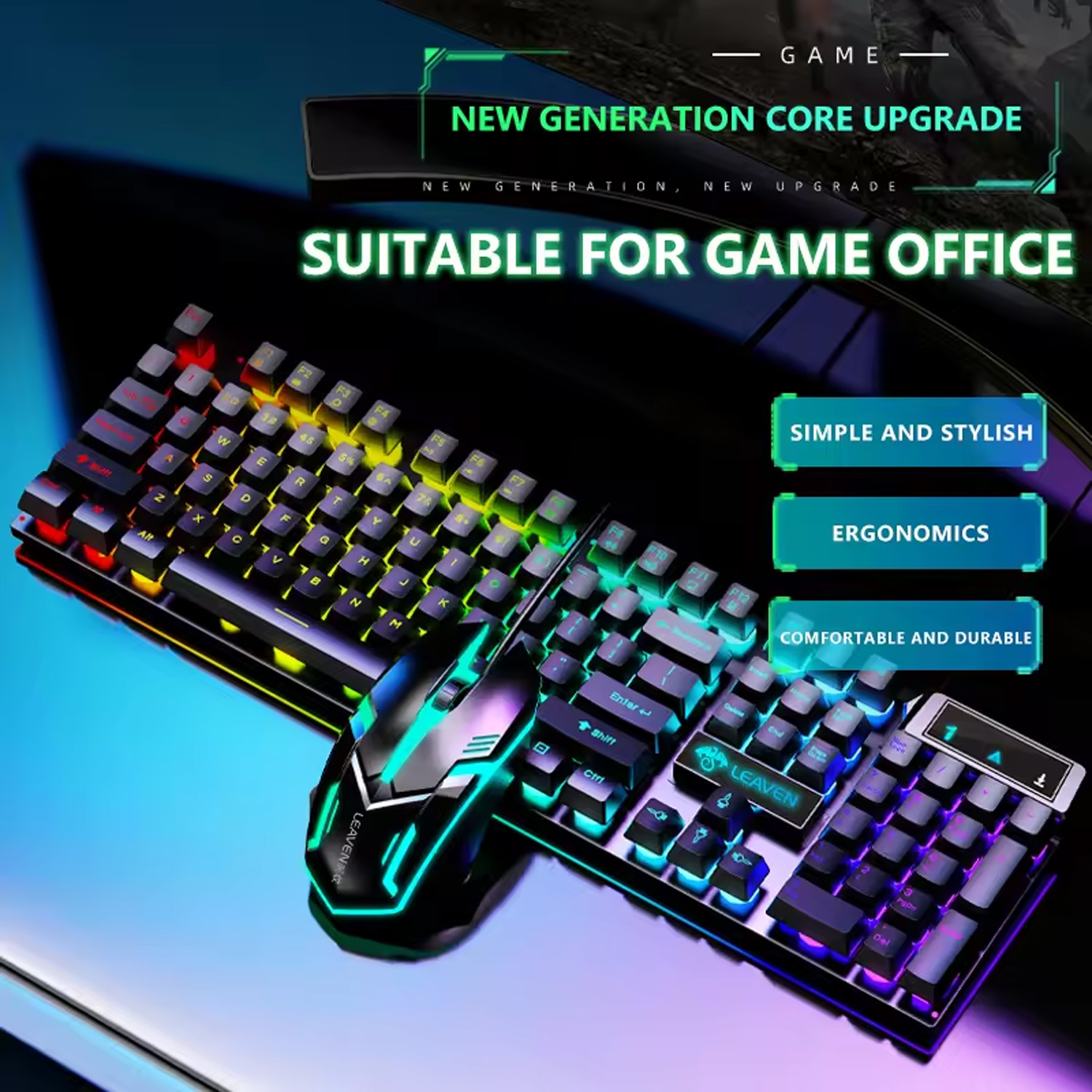 Gaming Keyboard Ergonomic - Gamer Keyboard And Mouse PC Gaming