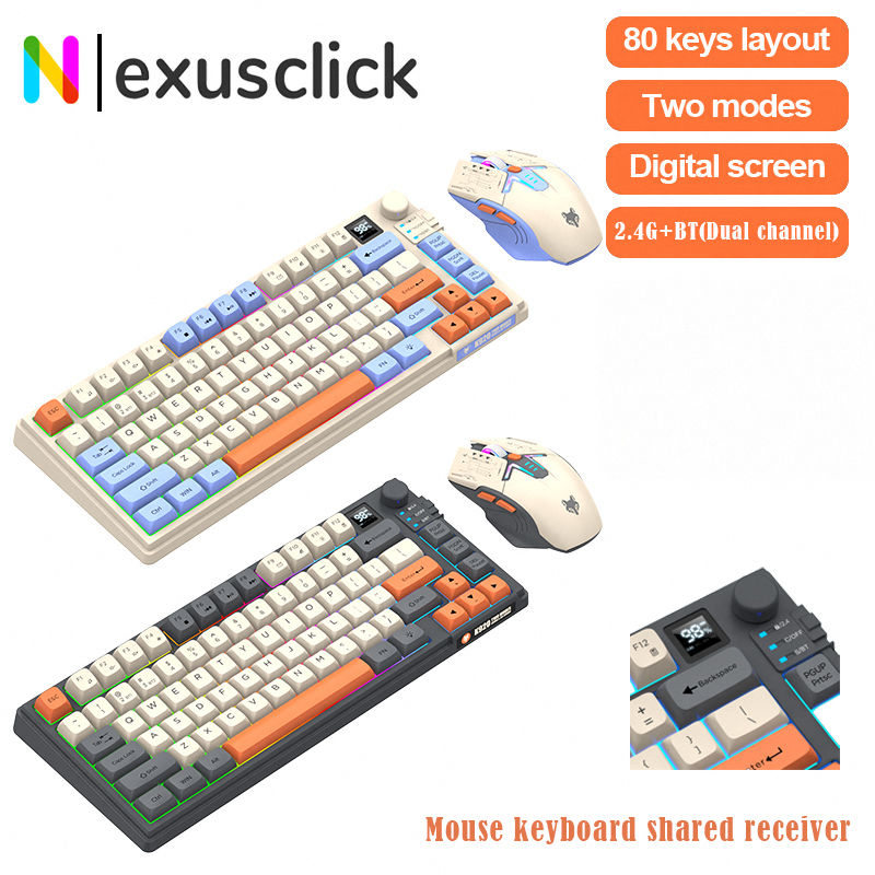 Gaming Keyboard And Mouse Set - New Dual-Mode 80 Keys Wireless Gaming
