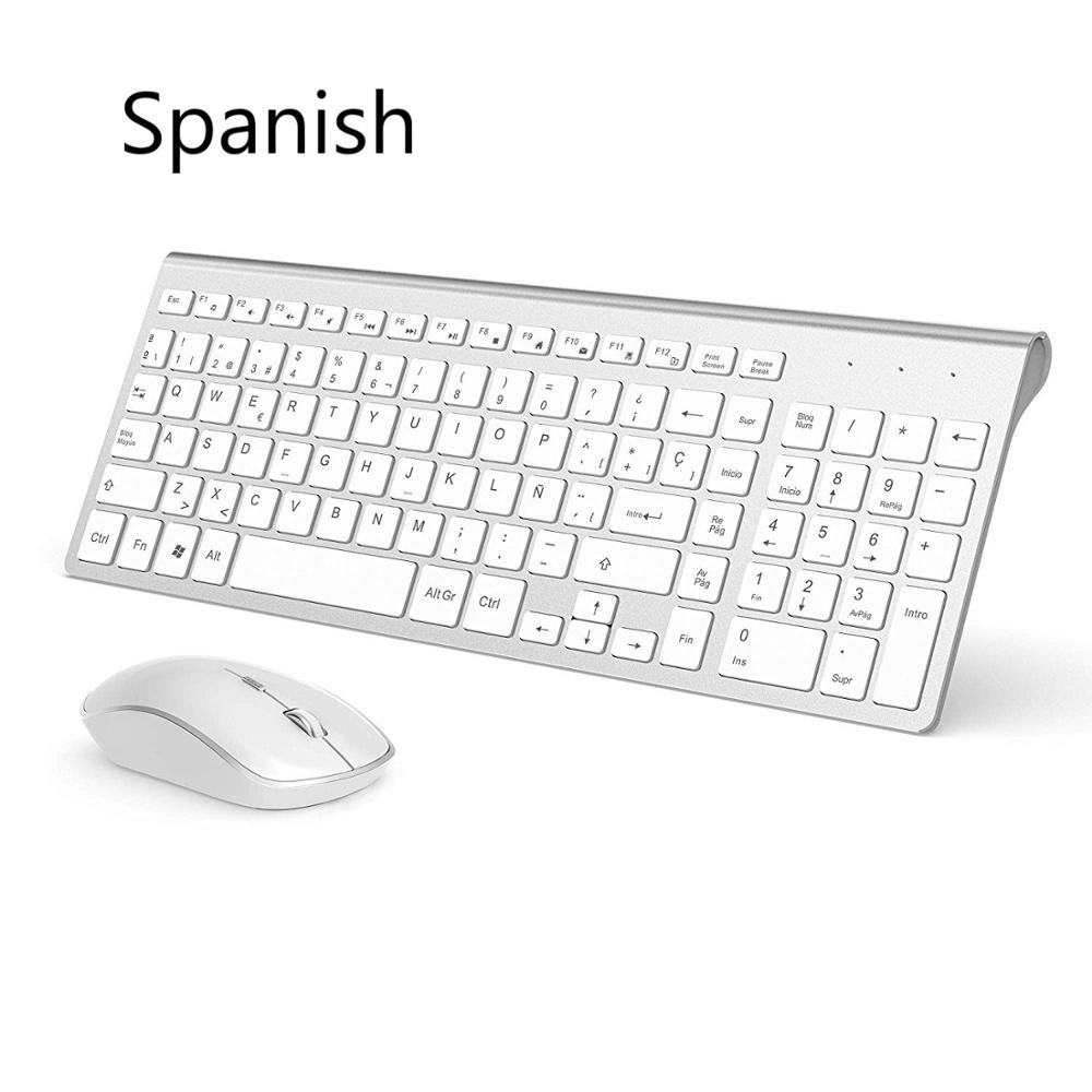 Gaming Keyboard Extension - Wireless Keyboard Mouse Spanish/Russian Set 2.4G