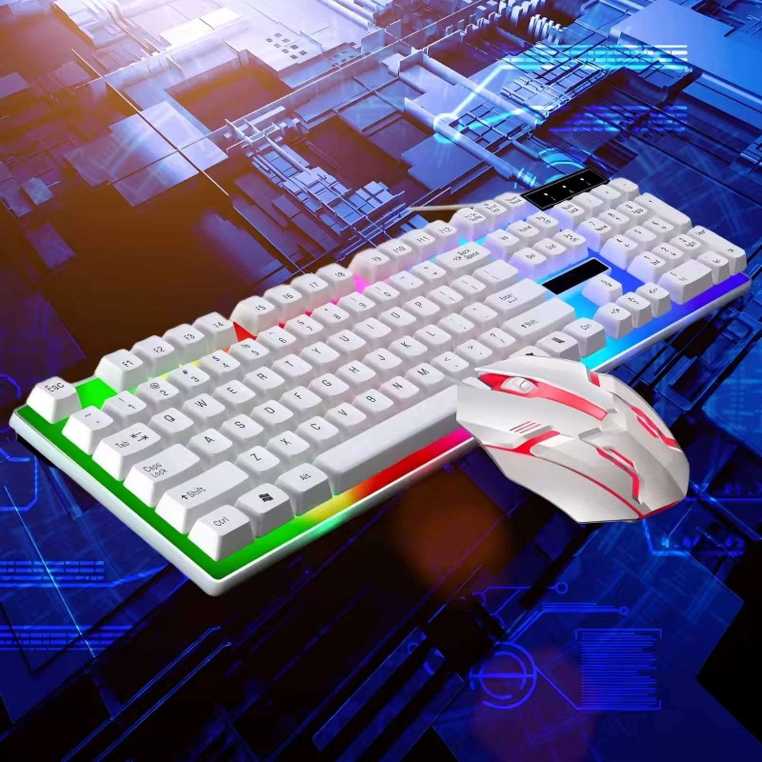 Gaming Keyboard Ergonomic - Stylish Backlight Wired Keyboard with Mouse
