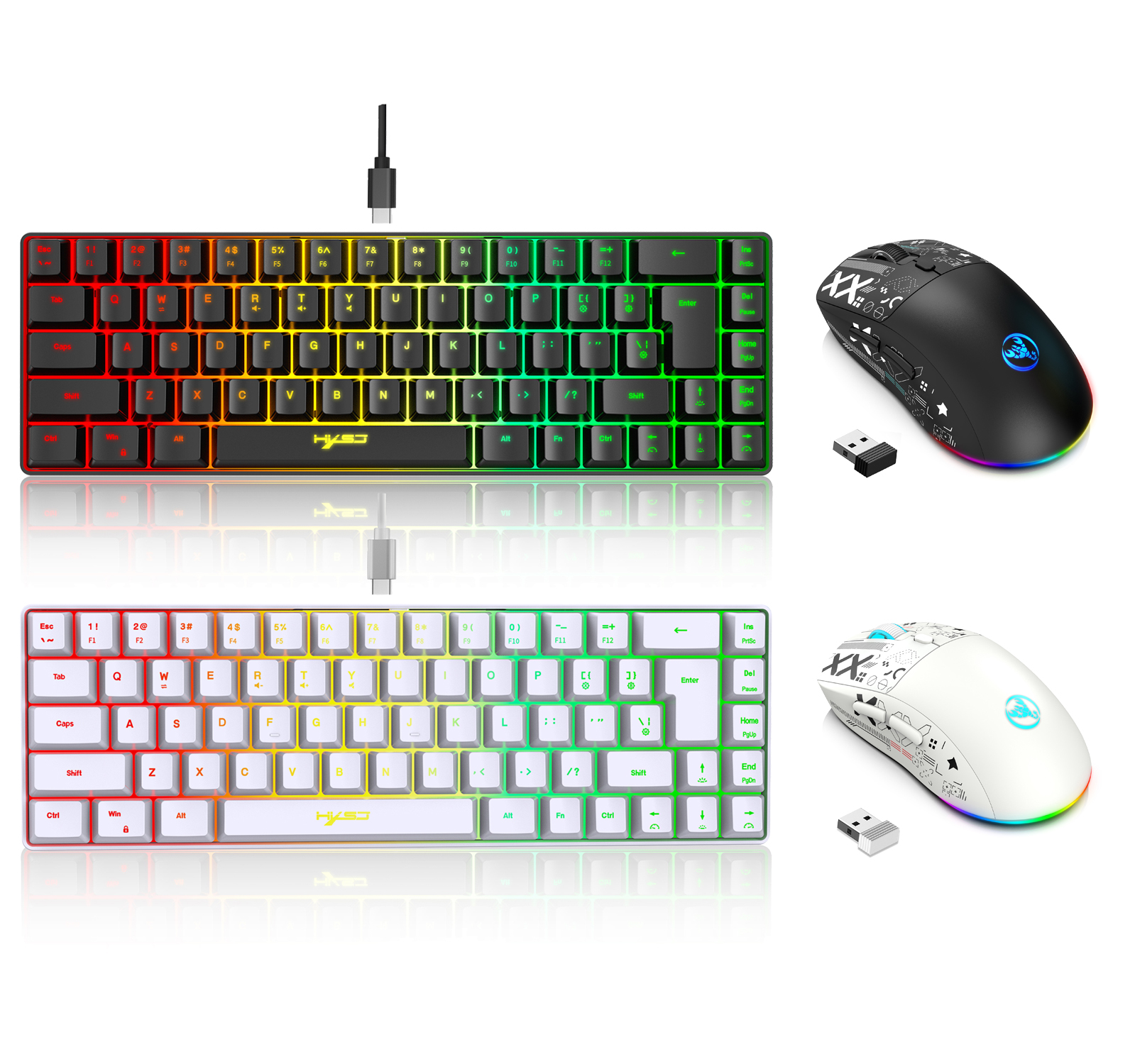 Keyboard Mouse Bundle Gaming - 60% gaming Keyboard and mouse combo