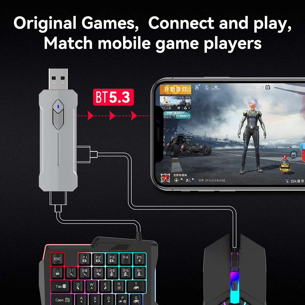 5 in 1 Mobile Game Converter K - đánh giá và giá Gaming Keyboard And Mouse Set
