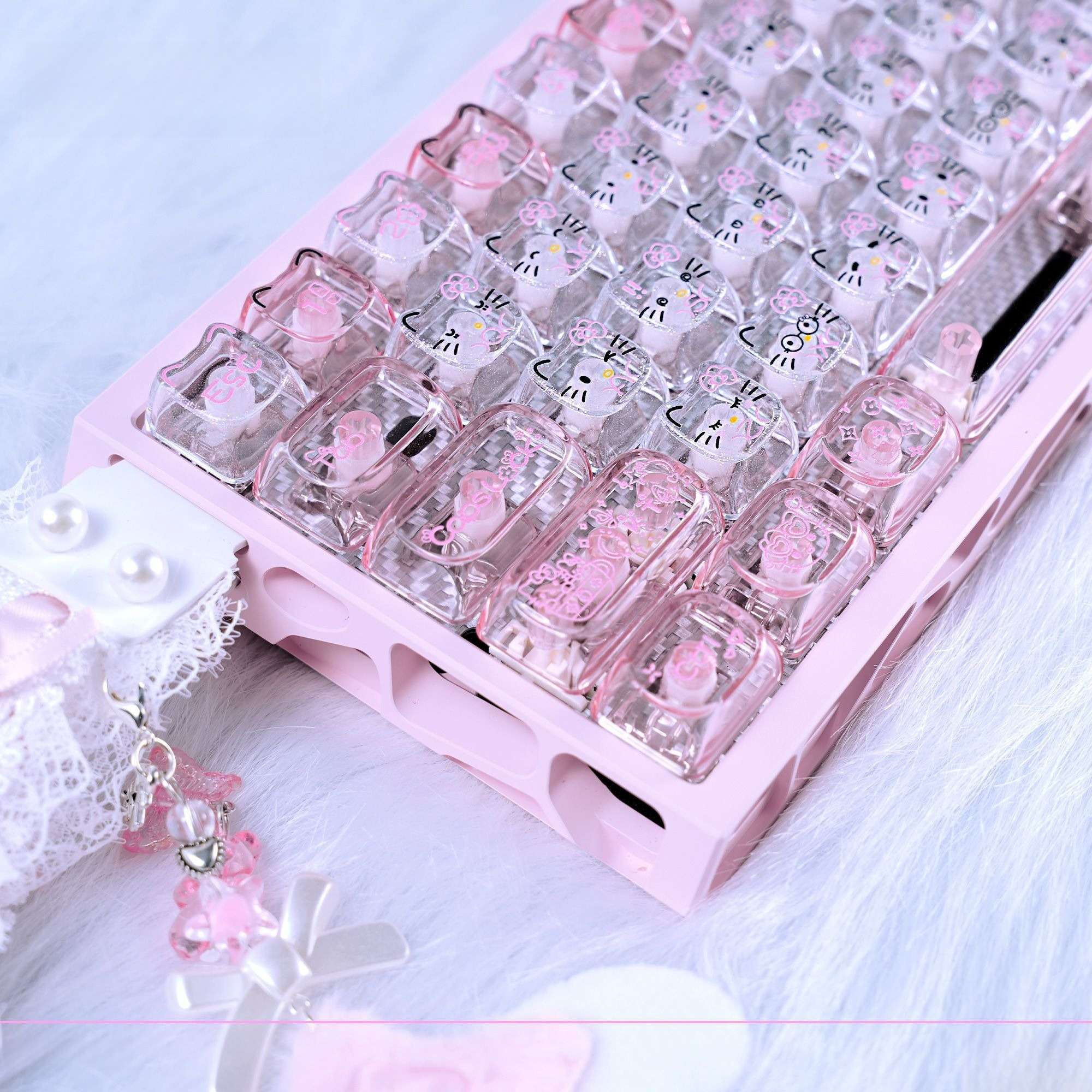 Anime Sanrio Hello Kitty Trans - đánh giá và giá Gaming Keyboard Backlit