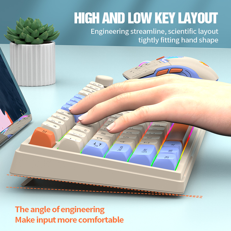 New Dual-Mode 80 Keys Wireless - đánh giá và giá Gaming Keyboard And Mouse Set