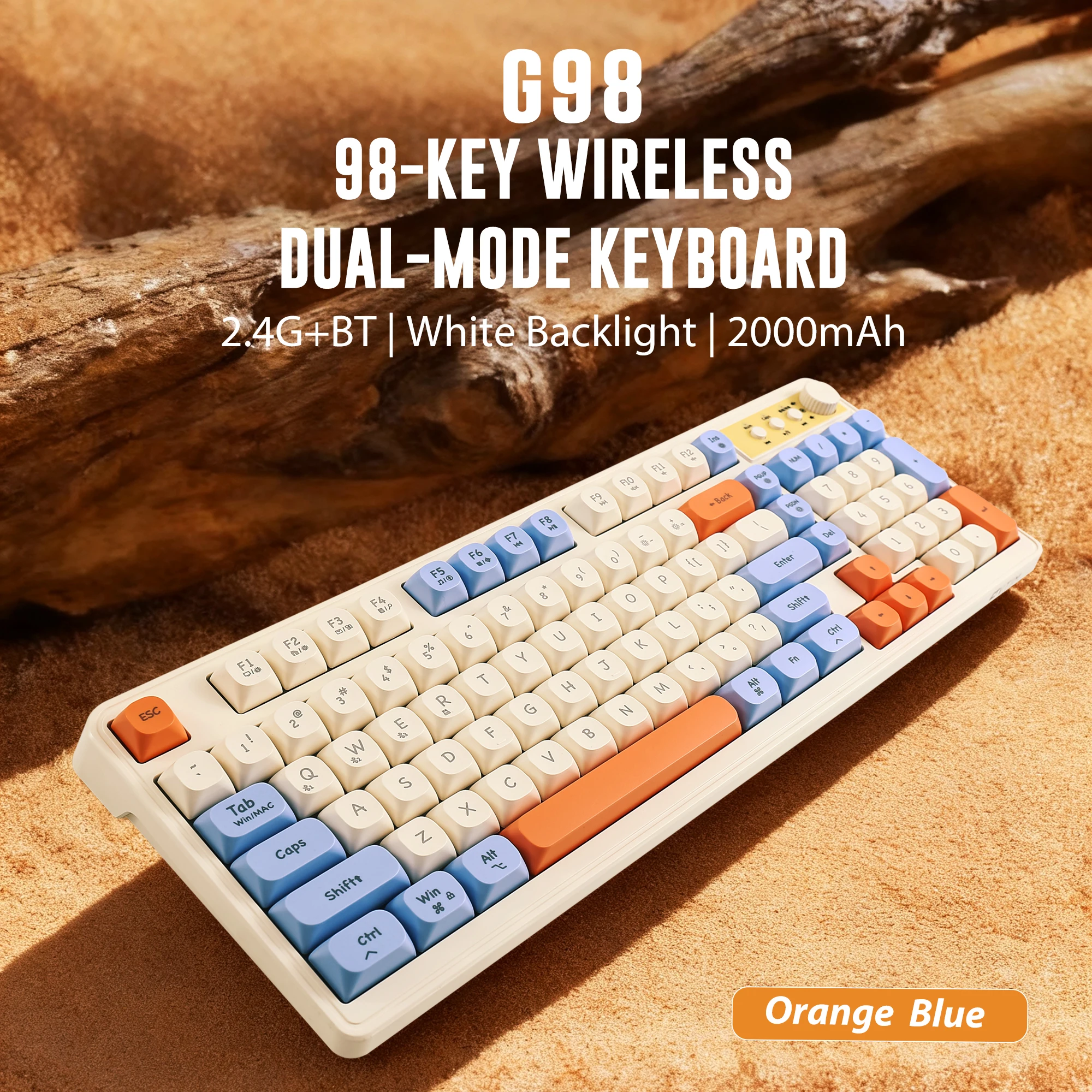 Retro Macaron Dual-Mode Keyboa - đánh giá và giá Gaming Keyboard Blue Switches
