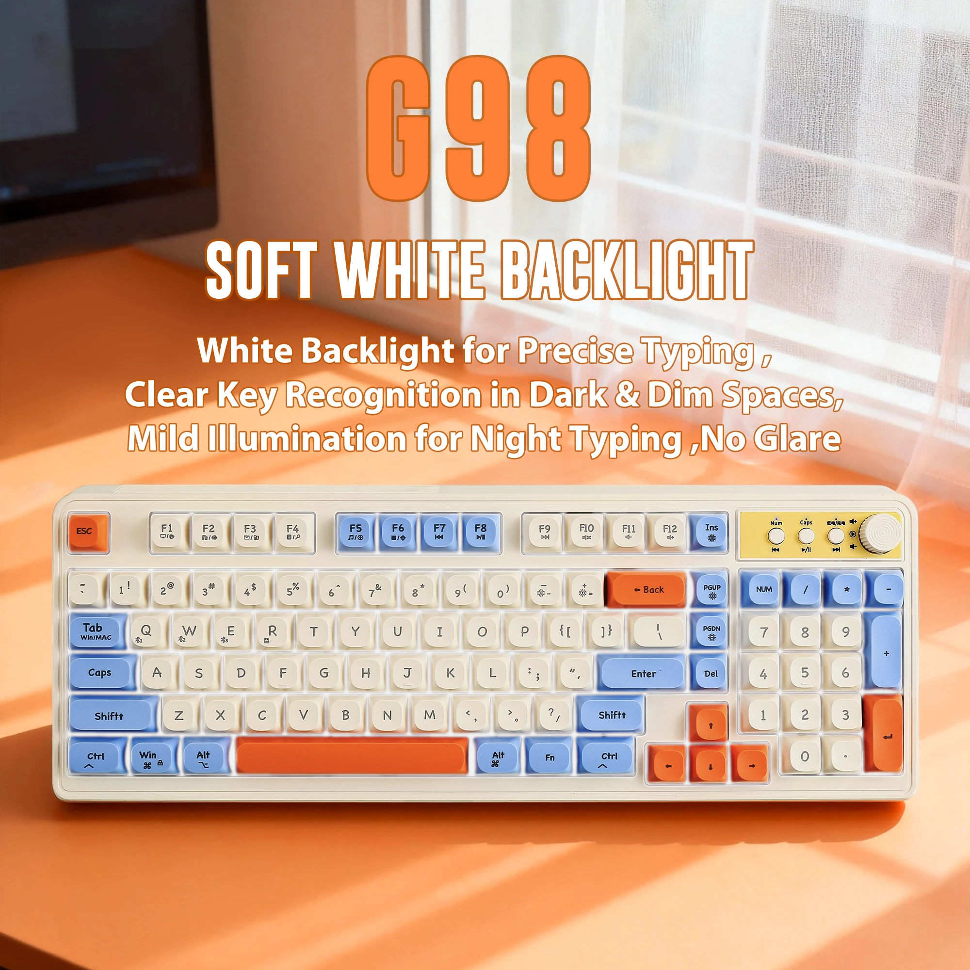 Retro Macaron Dual-Mode Keyboa - đánh giá và giá Gaming Keyboard Blue Switches