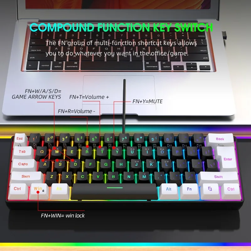 Keyboard and mouse 60% compute - đánh giá và giá Gaming Keyboard Mouse Combo