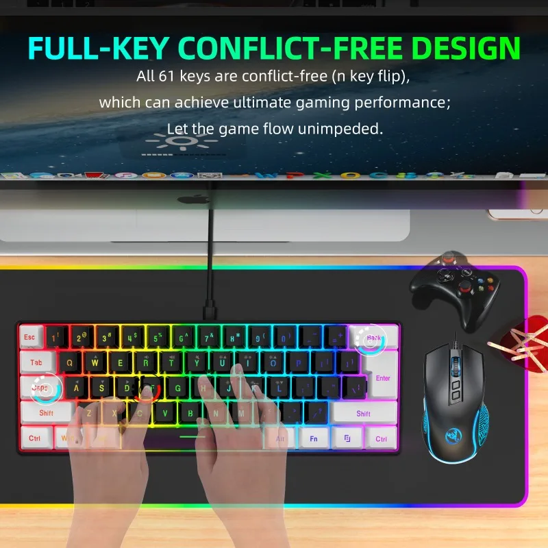 Keyboard and mouse 60% compute - đánh giá và giá Gaming Keyboard Mouse Combo