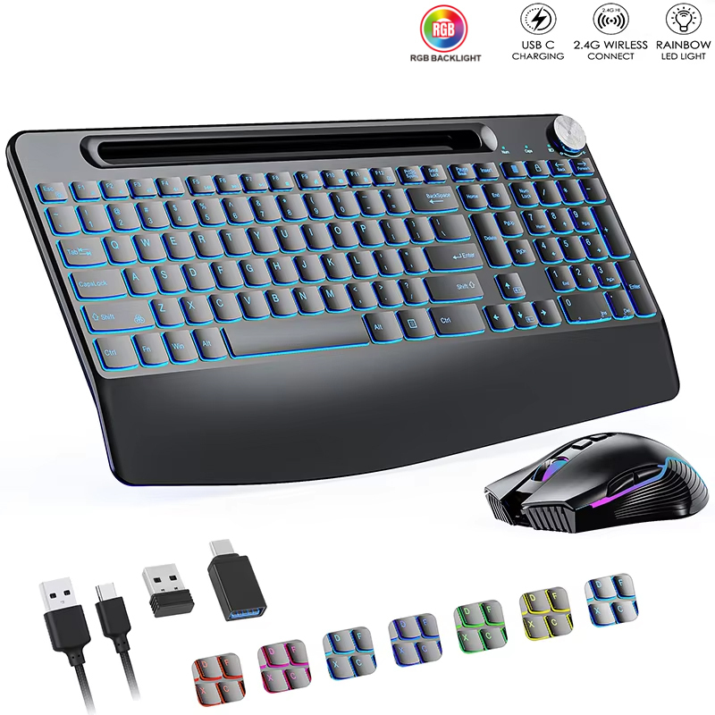 2.4G&Type-C Wireless Keyboard  - đánh giá và giá Gaming Keyboard And Mouse Set