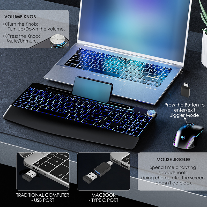 2.4G&Type-C Wireless Keyboard  - đánh giá và giá Gaming Keyboard And Mouse Set