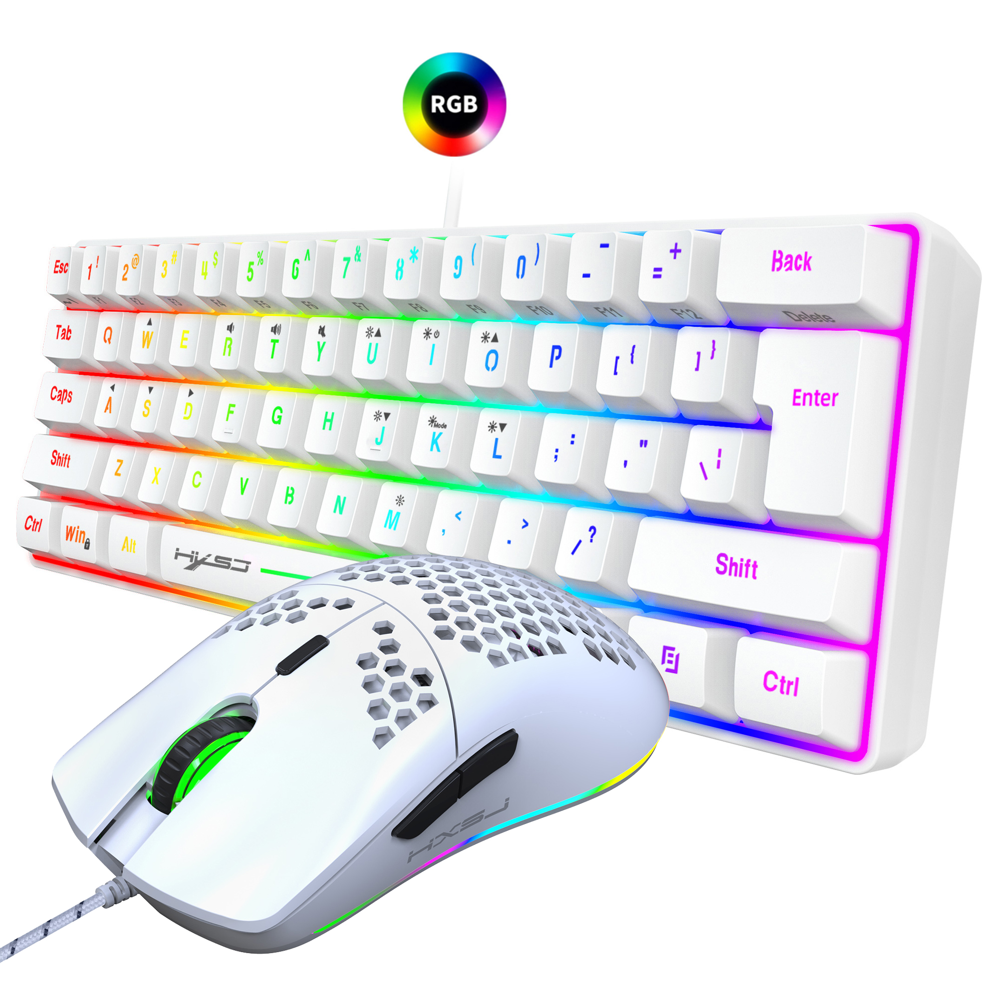 Hot selling HXSJ 61 keys V700  - đánh giá và giá Gaming Keyboard Mouse Combo