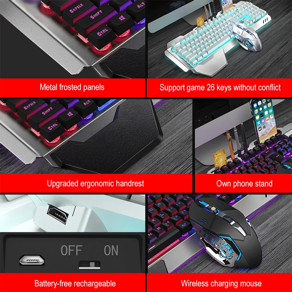 K680 Rechargeable 2.4G wireles - đánh giá và giá Gaming Keyboard Mouse Combo