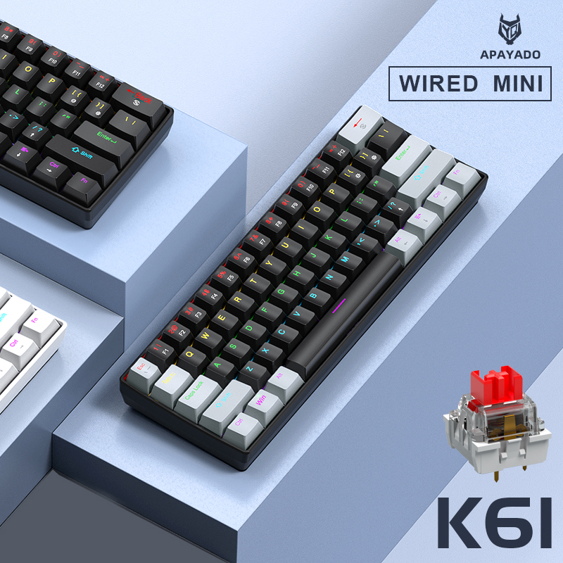 APAYADO K61 Mini Mechanical Ke - đánh giá và giá Gaming Keyboard Blue Switches