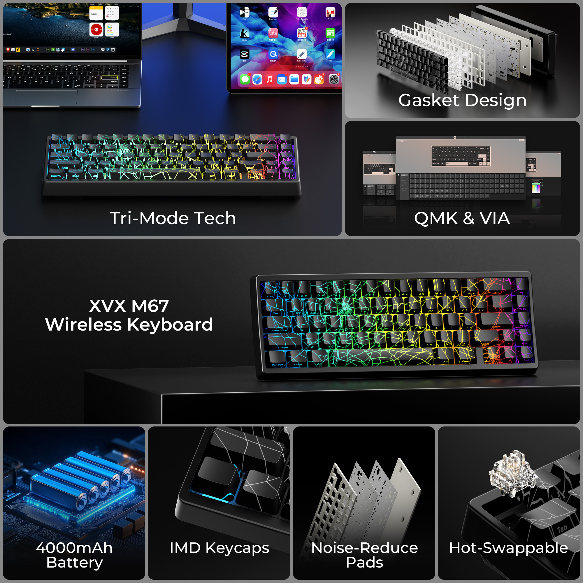 XVX M67 60% Percent Keyboard W - đánh giá và giá Gaming Keyboard Thocky