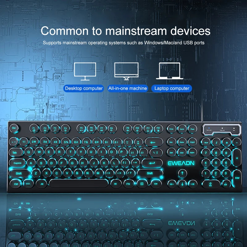 Retro Punk Mechanical Feel Key - đánh giá và giá Gaming Keyboard Backlit