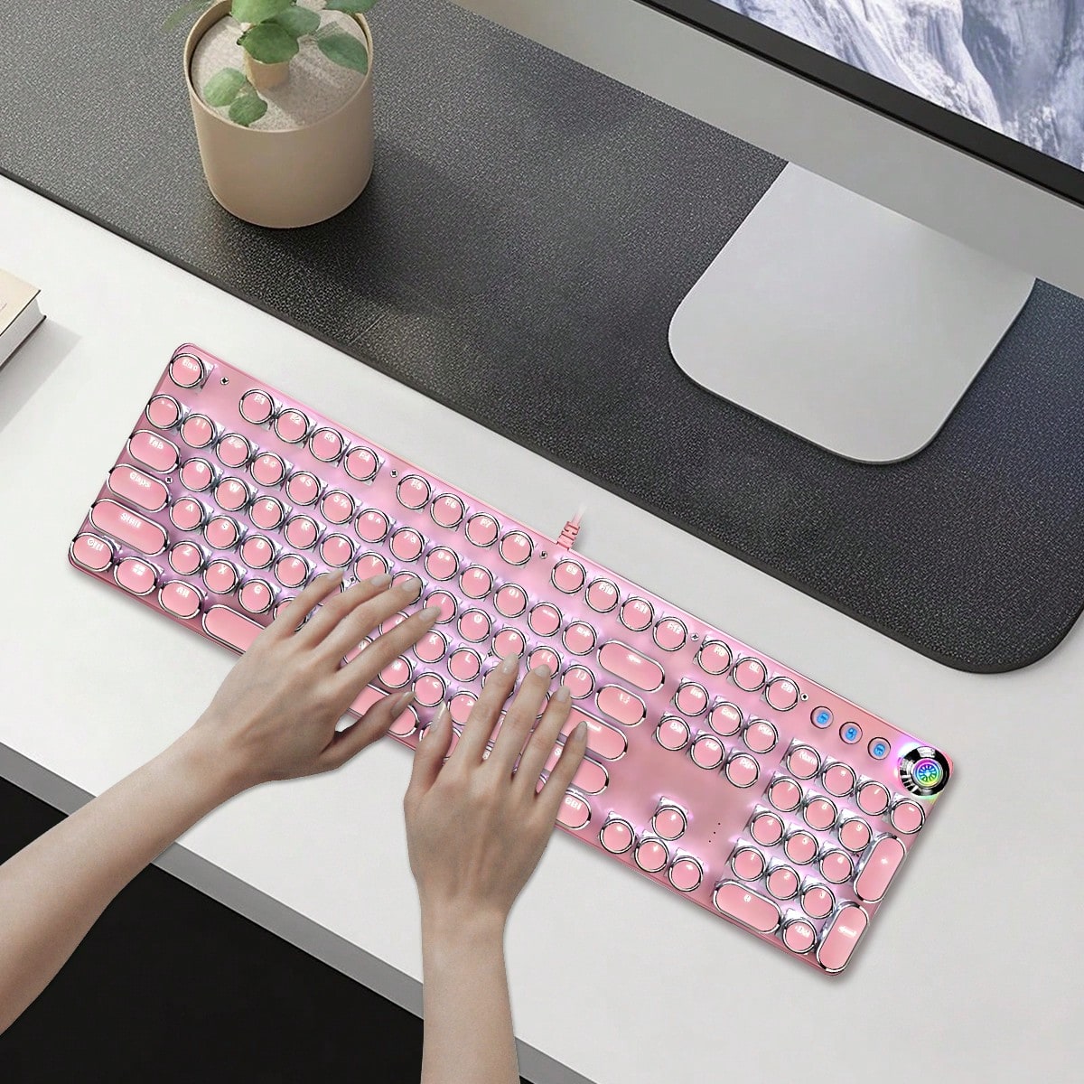 Typewriter Style Mechanical Ga - đánh giá và giá Gaming Keyboard Blue Switches