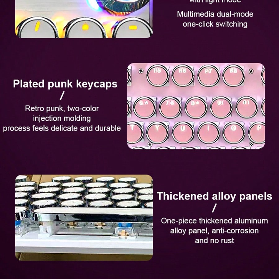 Typewriter Style Mechanical Ga - đánh giá và giá Gaming Keyboard Blue Switches