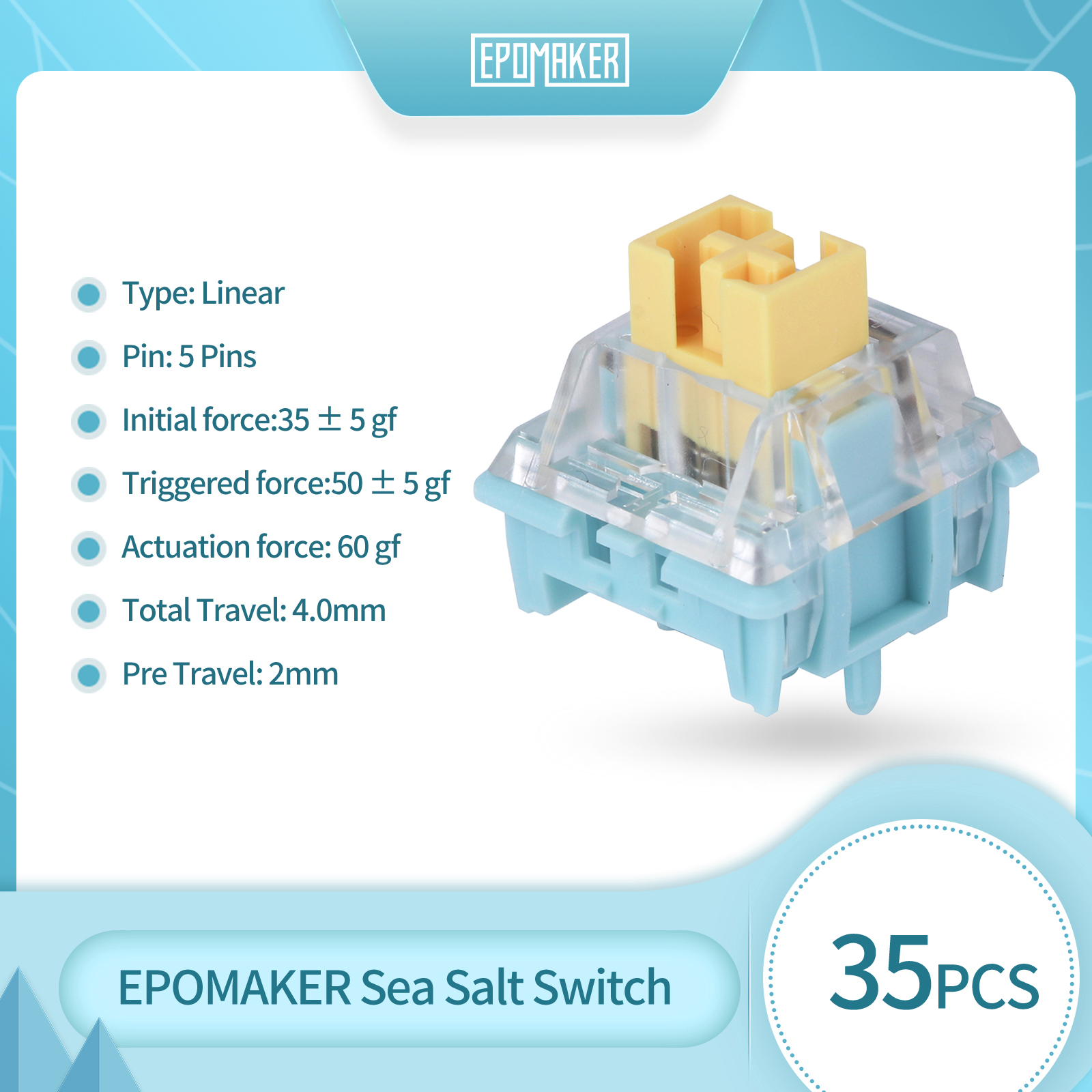 35 Pieces EPOMAKER Sea Salt Si - đánh giá và giá Mechanical Switch Tester