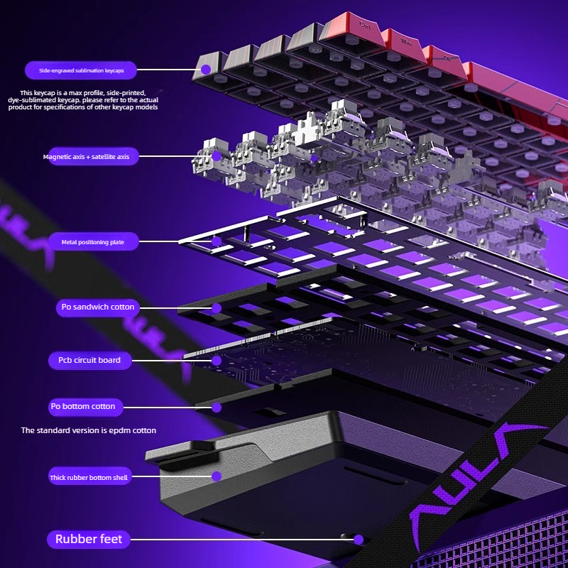AULA WiN60/68HE teclado magnet - đánh giá và giá Gaming Keyboard Blue Switches