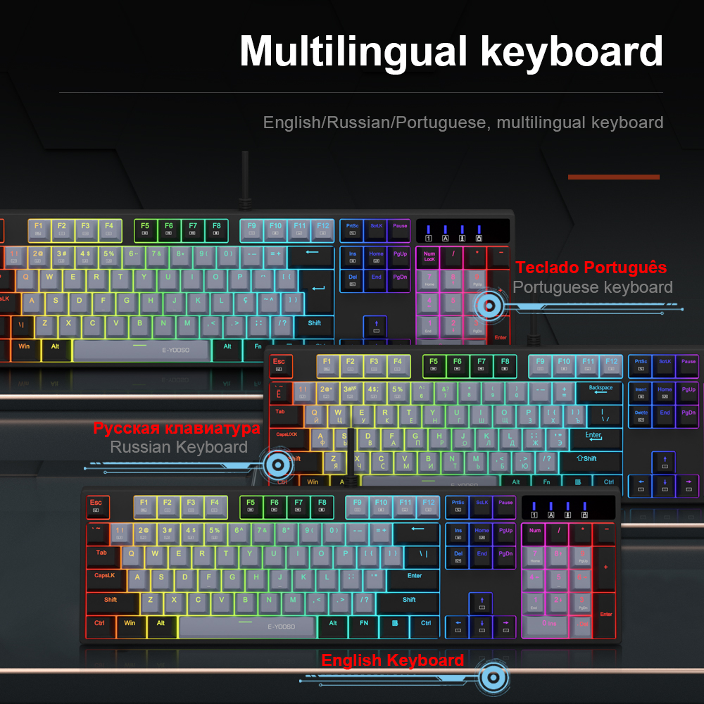 E-YOOSO Z14 RGB USB Mechanical - đánh giá và giá Gaming Keyboard Ergonomic