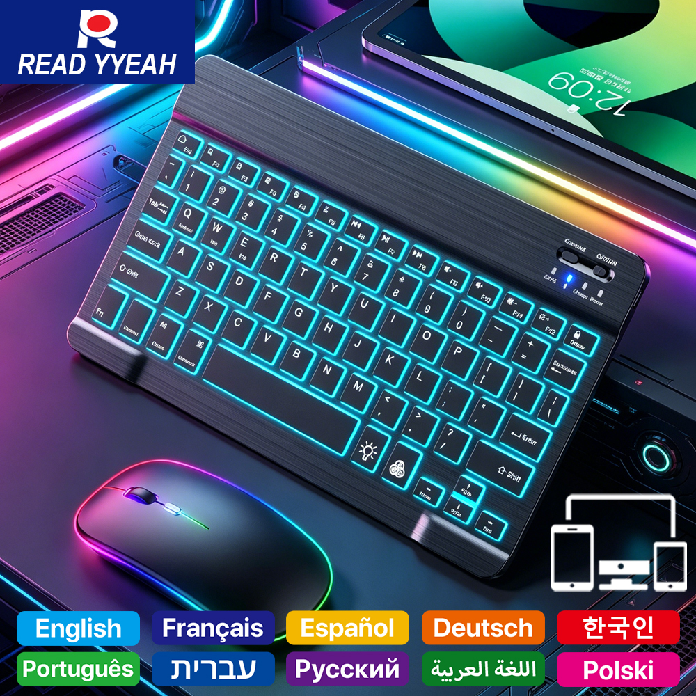 READ YYEAH RGB Backlit Bluetoo - đánh giá và giá Gaming Keyboard Mouse Combo