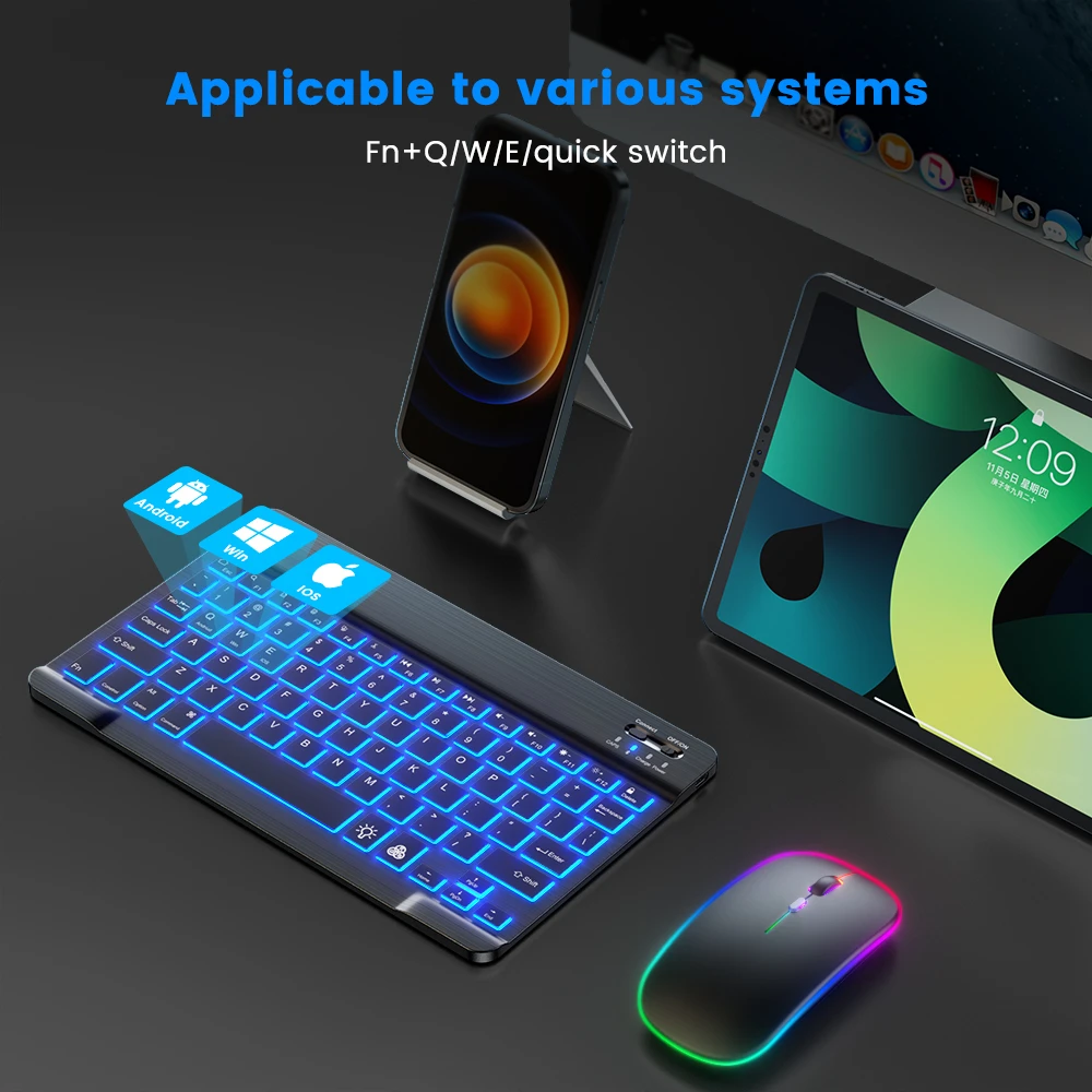 READ YYEAH RGB Backlit Bluetoo - đánh giá và giá Gaming Keyboard Mouse Combo