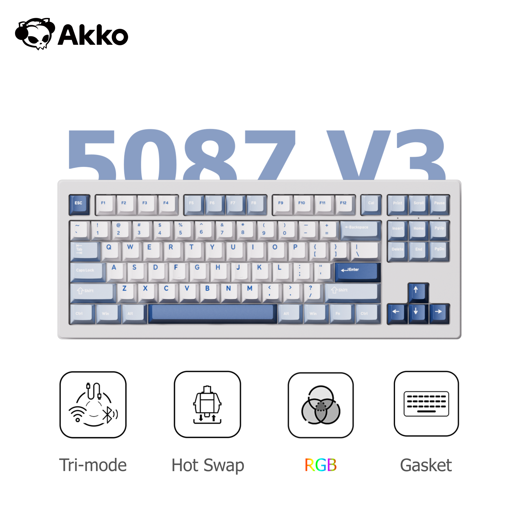Akko 5087 V3 Tri-mode Keyboard - đánh giá và giá Gaming Keyboard Types
