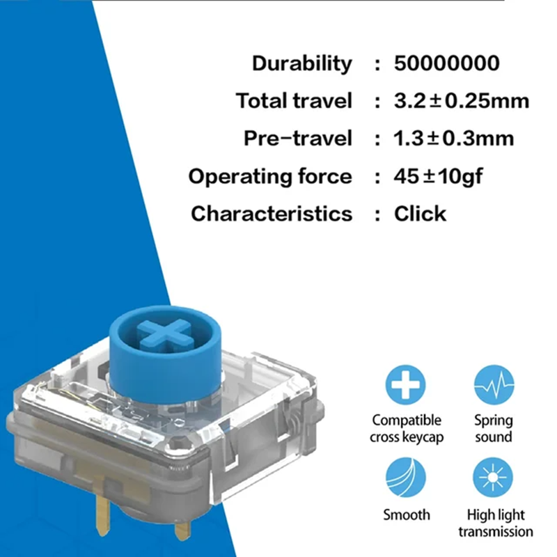 TTC KS32 Low Profile Switches  - đánh giá và giá Gaming Keyboard Blue Switches