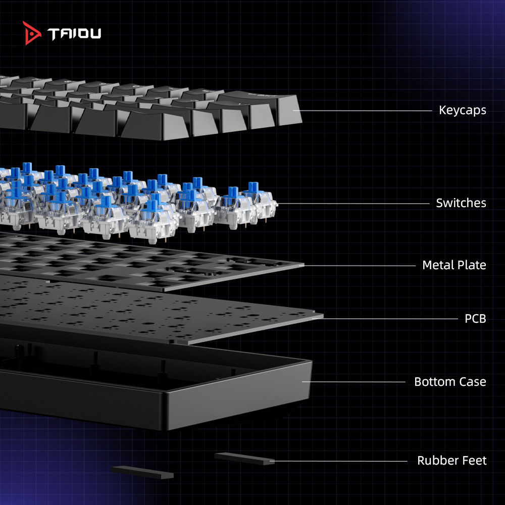 TAIDU K660 61 Keys Mechanical  - đánh giá và giá Gaming Keyboard Blue Switches