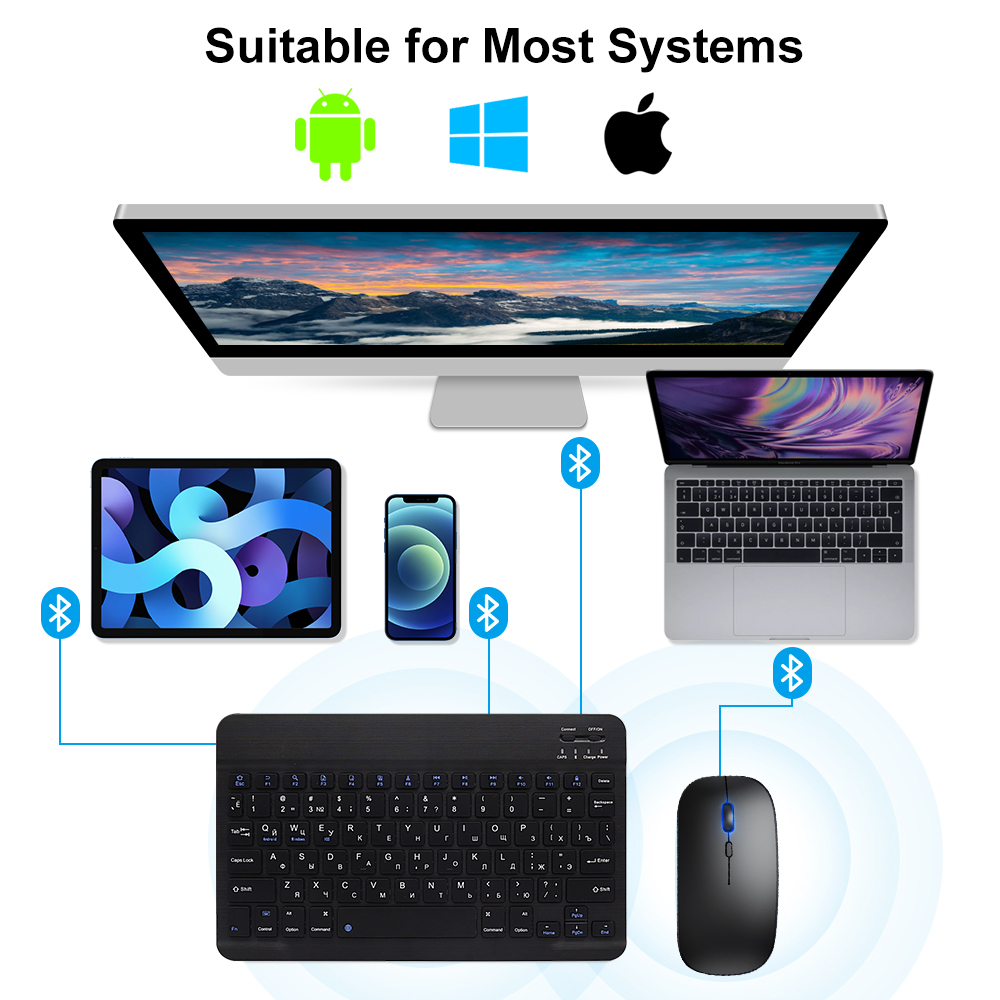 Bluetooth Keyboard and Mouse F - đánh giá và giá Gaming Keyboard Mouse Combo