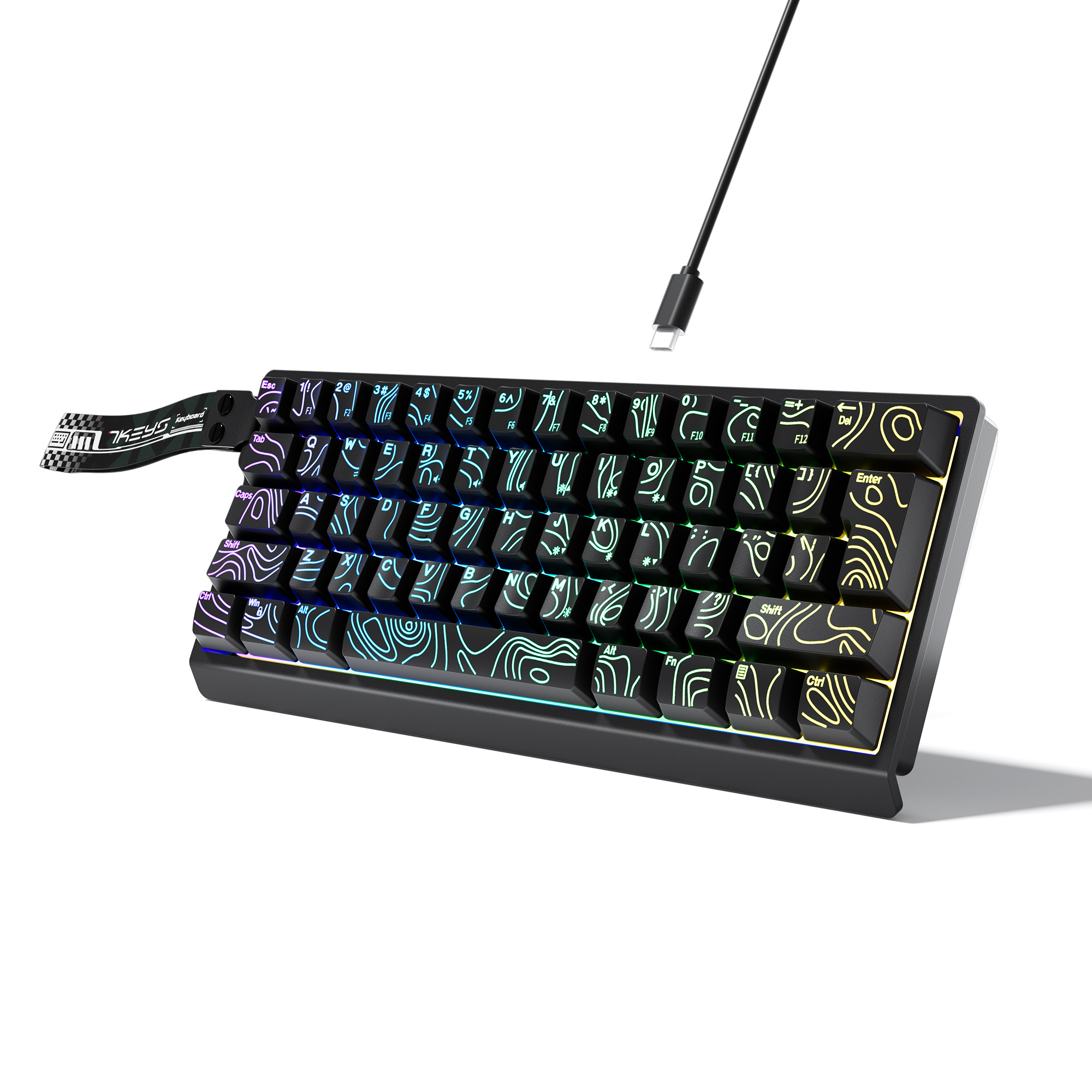 60% compact wired keyboard wit - đánh giá và giá Gaming Keyboard Blue Switches