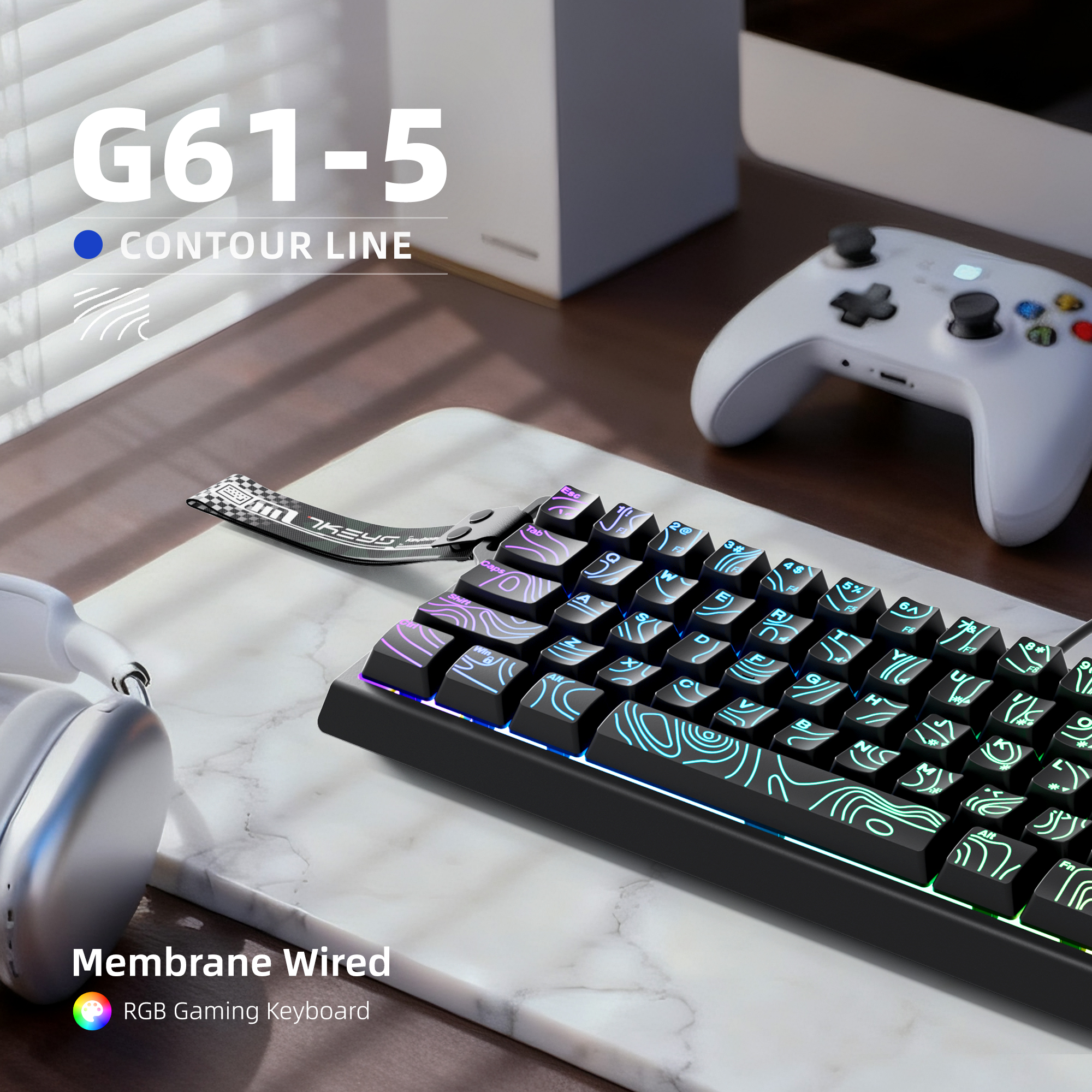 60% compact wired keyboard wit - đánh giá và giá Gaming Keyboard Blue Switches