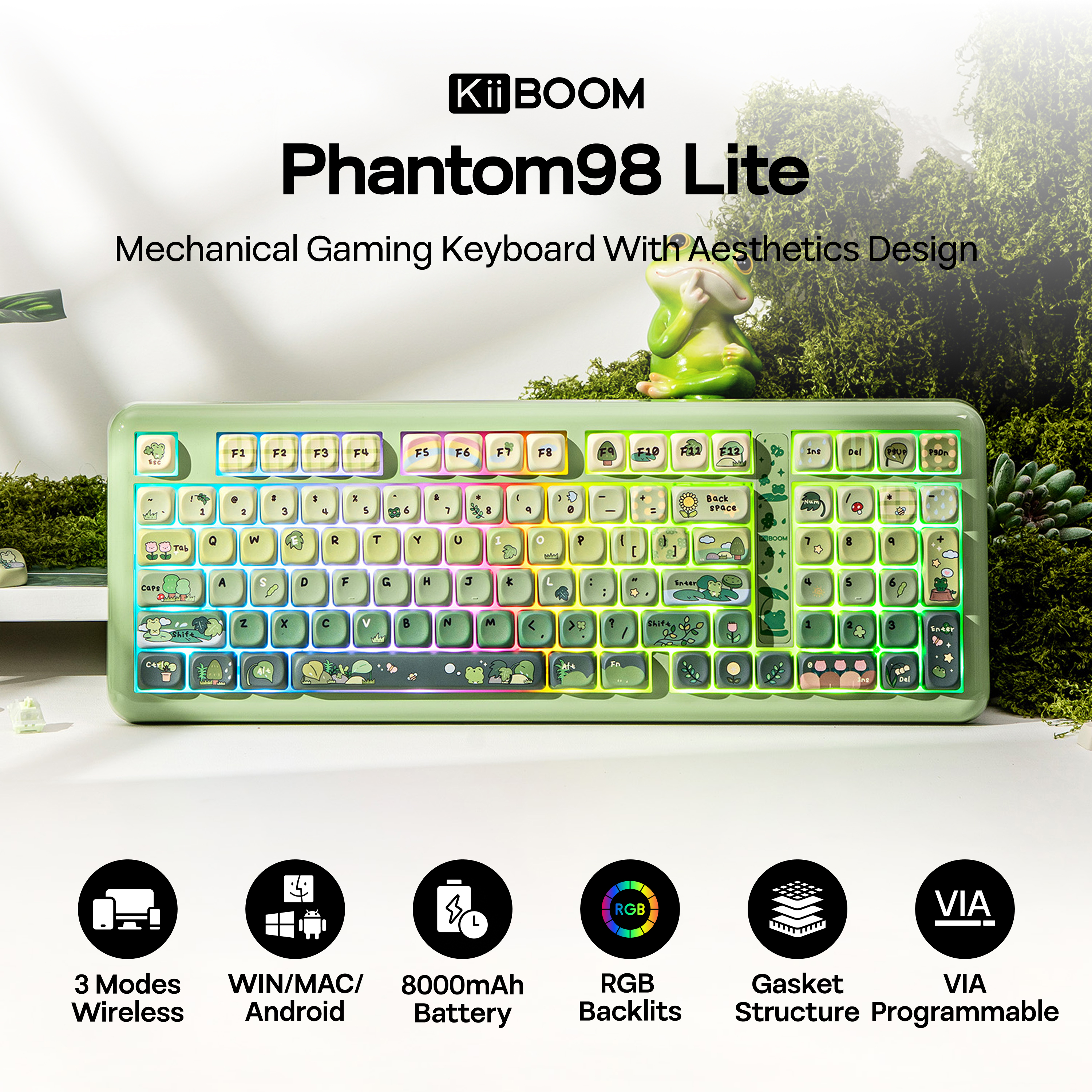 KiiBOOM Phantom98 Lite 96% ANS - đánh giá và giá Gaming Keyboard Types