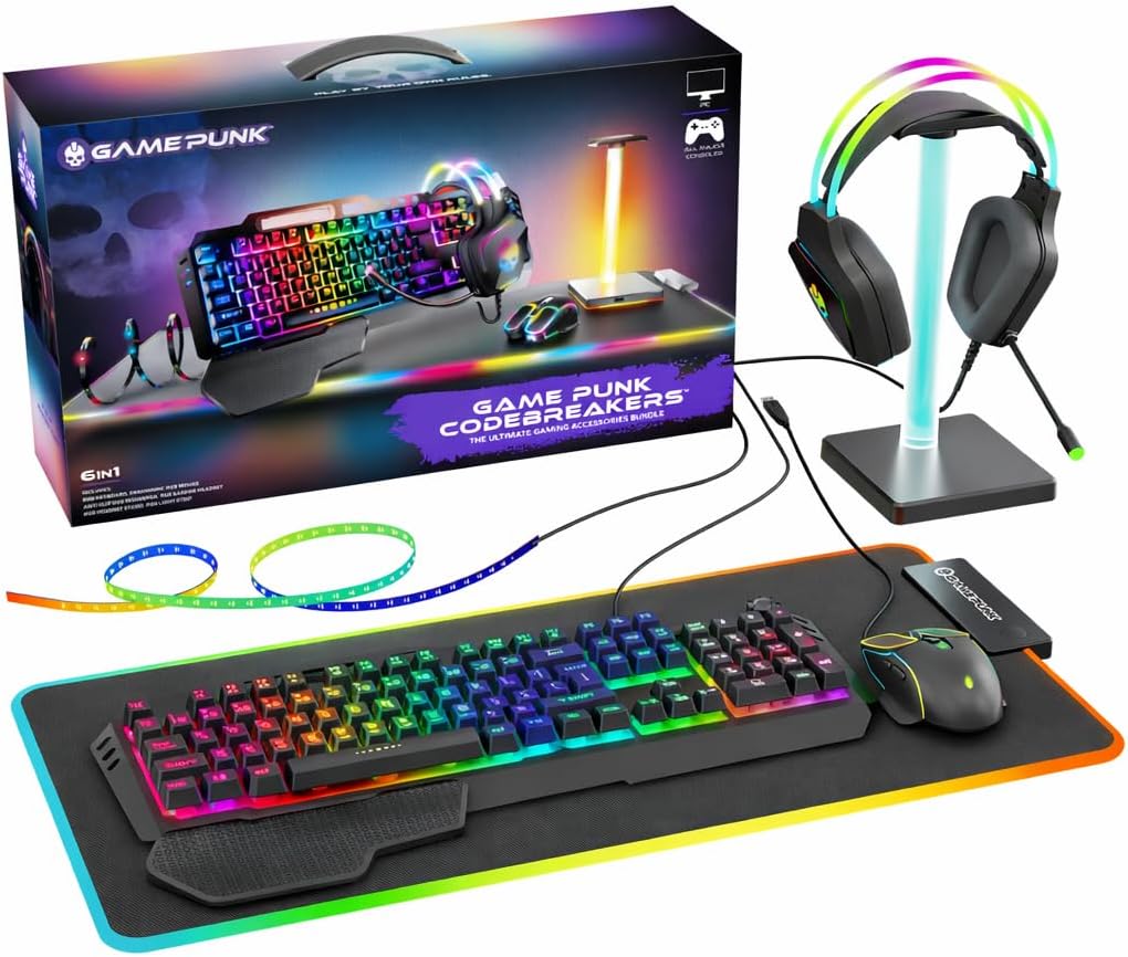 6-Piece RGB Gaming Bundle: Mec - đánh giá và giá Keyboard Mouse Bundle Gaming