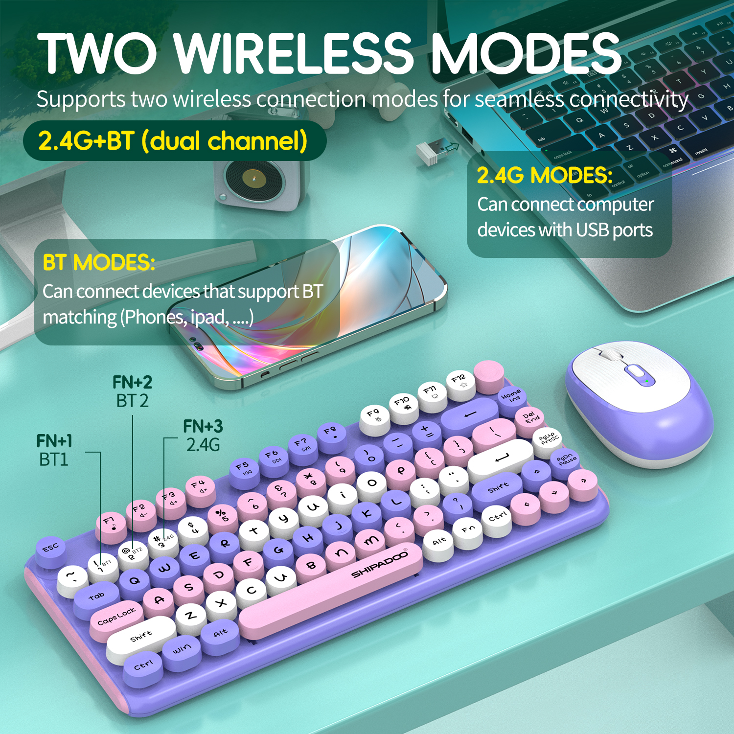 81 keys Bluetooth 2.4G Wireles - đánh giá và giá Gaming Keyboard And Mouse Set