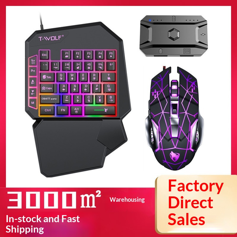 T-Wolf Tf950 5 In 1 One Handed - đánh giá và giá Keyboard Mouse Bundle Gaming