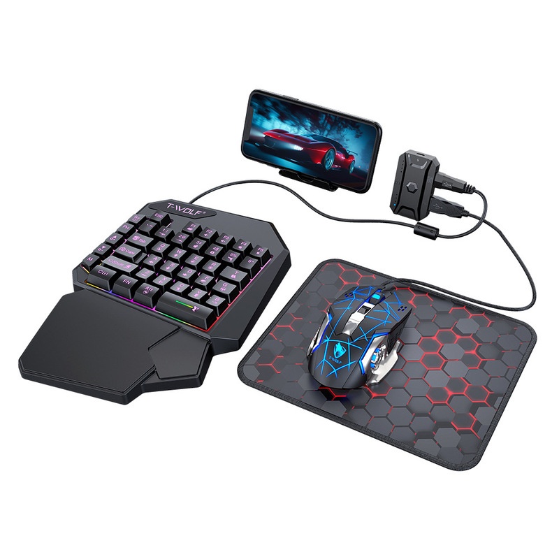 T-Wolf Tf950 5 In 1 One Handed - đánh giá và giá Keyboard Mouse Bundle Gaming