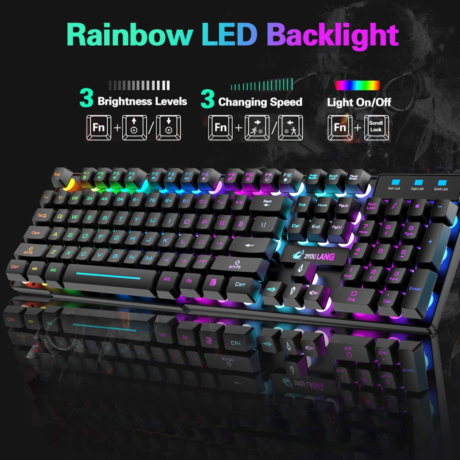 MAMBASNAKE x ZIYOU LANG T3 Wir - đánh giá và giá Gaming Keyboard Mouse Combo