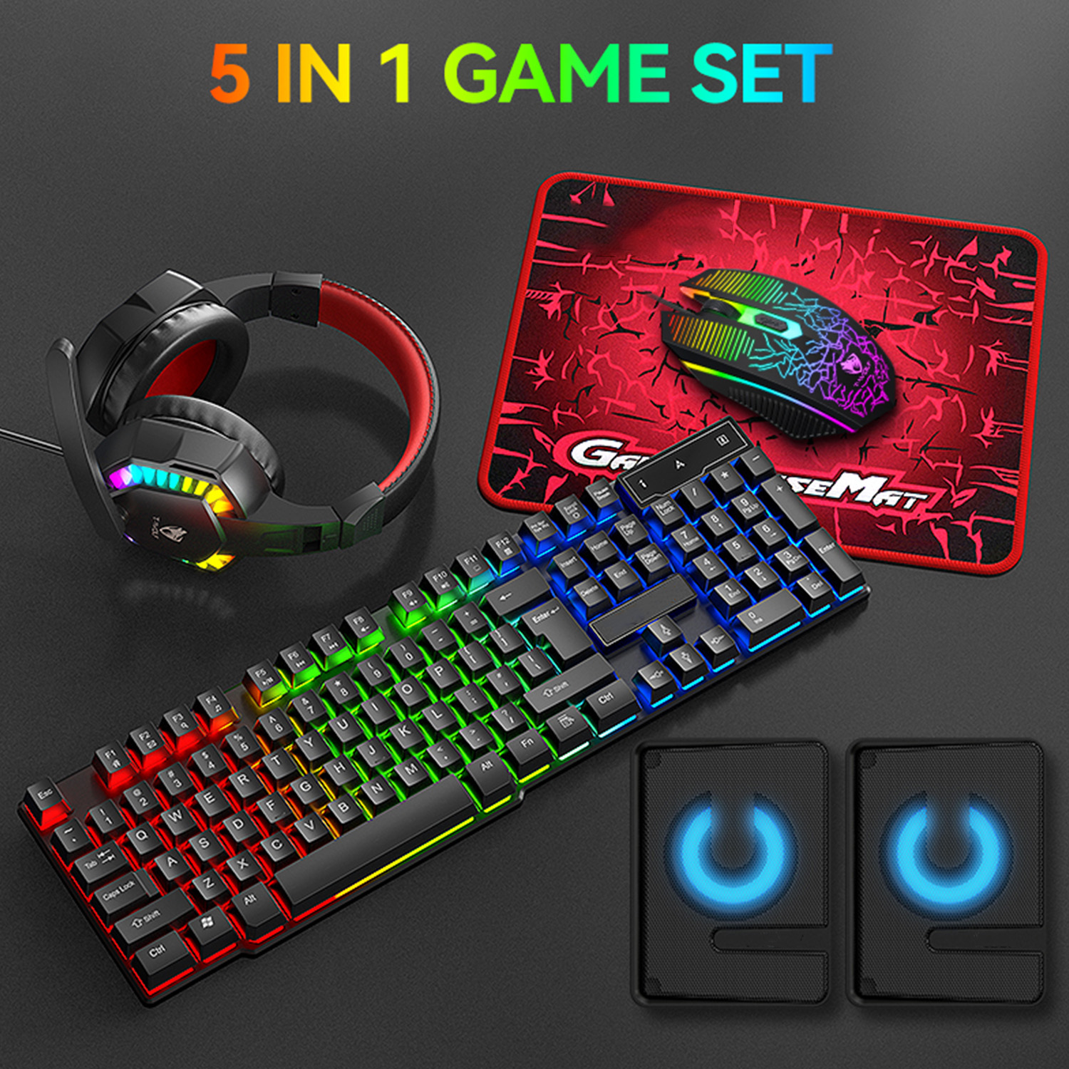 5-in-1 Set Gaming Combo Keyboa - đánh giá và giá Gaming Keyboard Mouse Combo