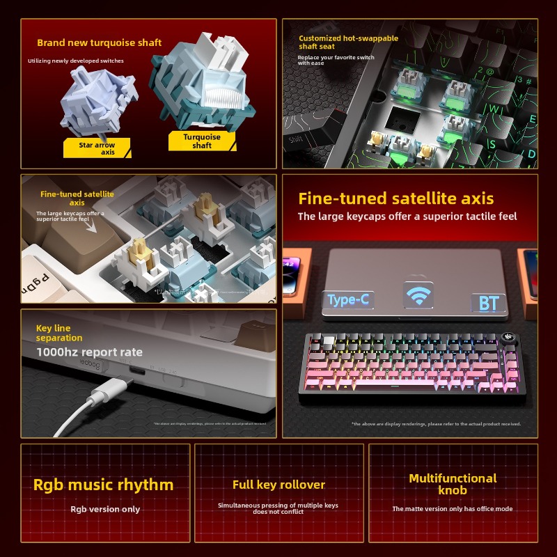 LEOBOG Hi75C Wireless Mechanic - đánh giá và giá Gaming Keyboard And Mouse Combo Wireless