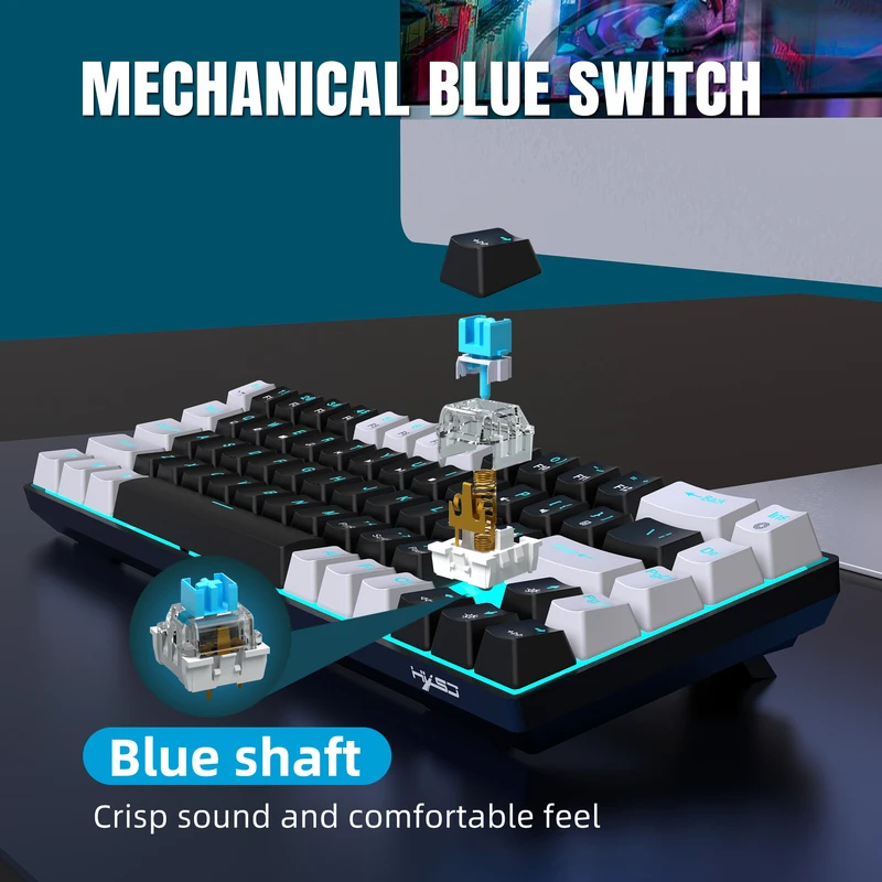 68 Keys Mechanical Keyboard Er - đánh giá và giá Gaming Keyboard Blue Switches