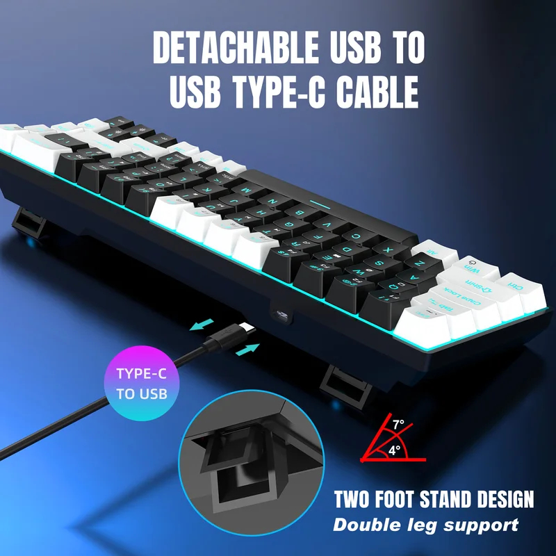 68 Keys Mechanical Keyboard Er - đánh giá và giá Gaming Keyboard Blue Switches