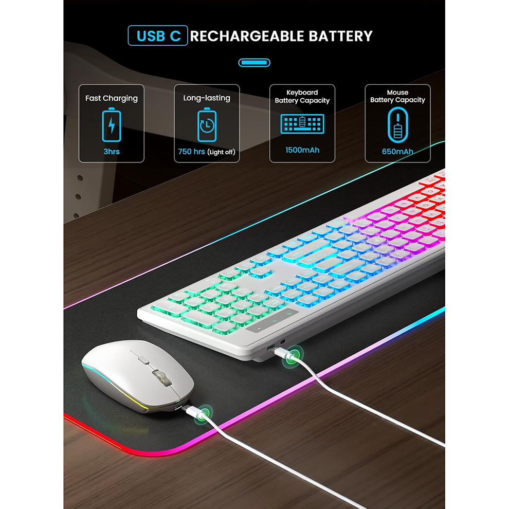 Backlit Wireless Keyboard and  - đánh giá và giá Gaming Keyboard And Mouse Combo Wireless