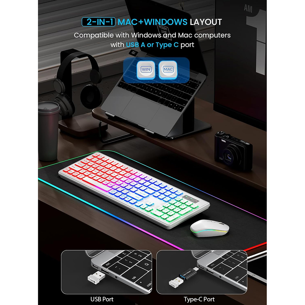 Backlit Wireless Keyboard and  - đánh giá và giá Gaming Keyboard And Mouse Combo Wireless